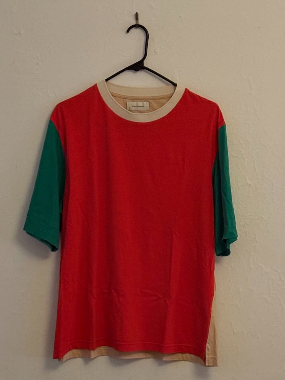 Wales Bonner essence collection cotton unisex tshirt red/green/beige XL